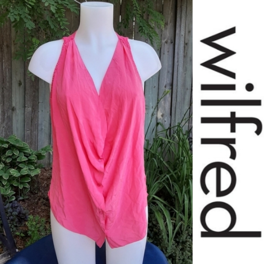 Wilfred Pink Drape Front Blouse